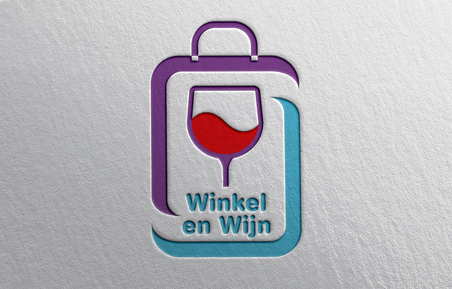 logo ontwerp winkel en wijn